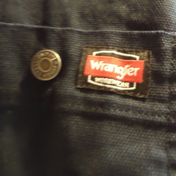 Men's WRANGLER Navy Workwear Snap Front Jacket with Grey Hood - Size: XL - Picture 9 of 9